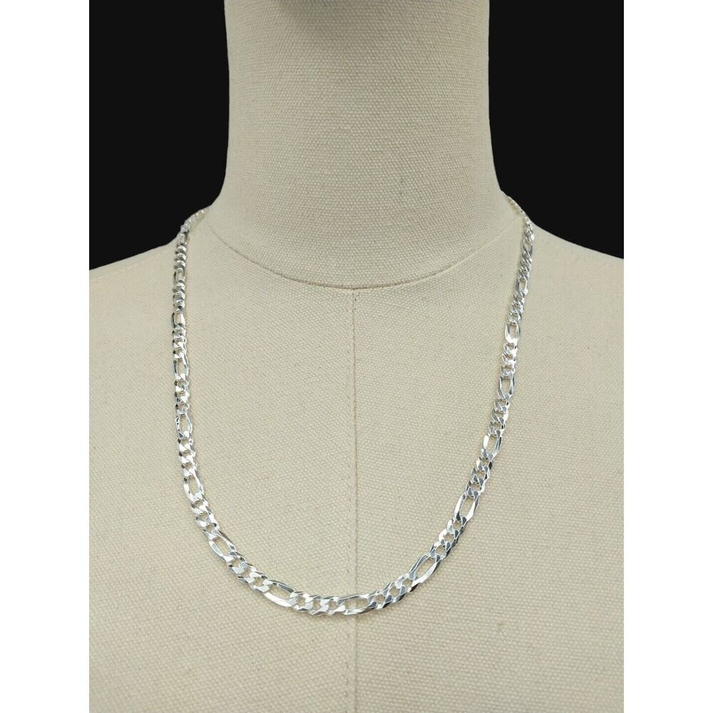 ITALY 925 Men Silver Solid Curb Necklace 22" Inches Long is new